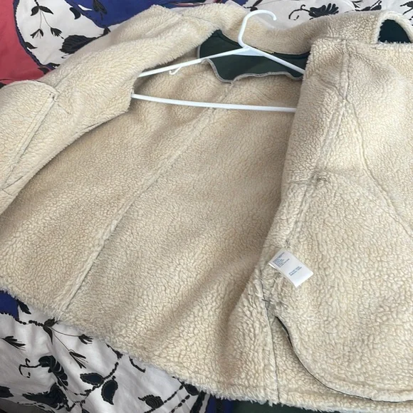 Quin green faux Shearling Moro bomber jacket, size S